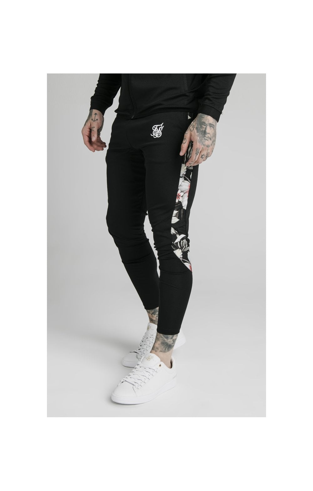 Load image into Gallery viewer, SikSilk Scope Floral Panel Track Pants - Black