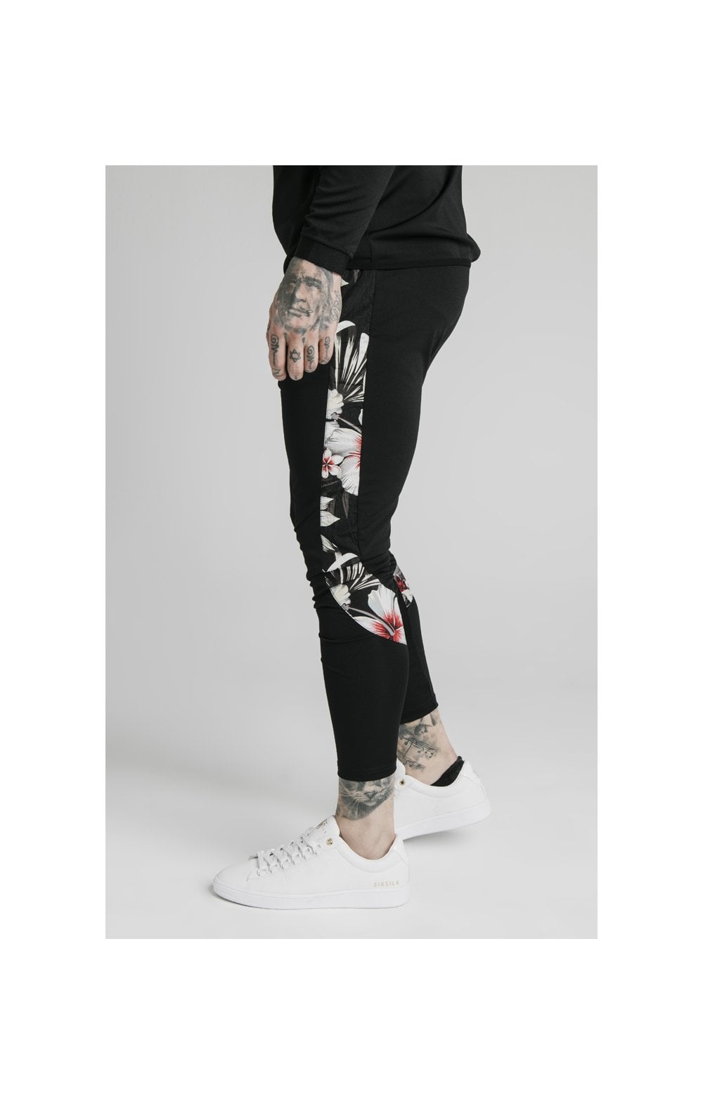 Load image into Gallery viewer, SikSilk Scope Floral Panel Track Pants - Black (1)