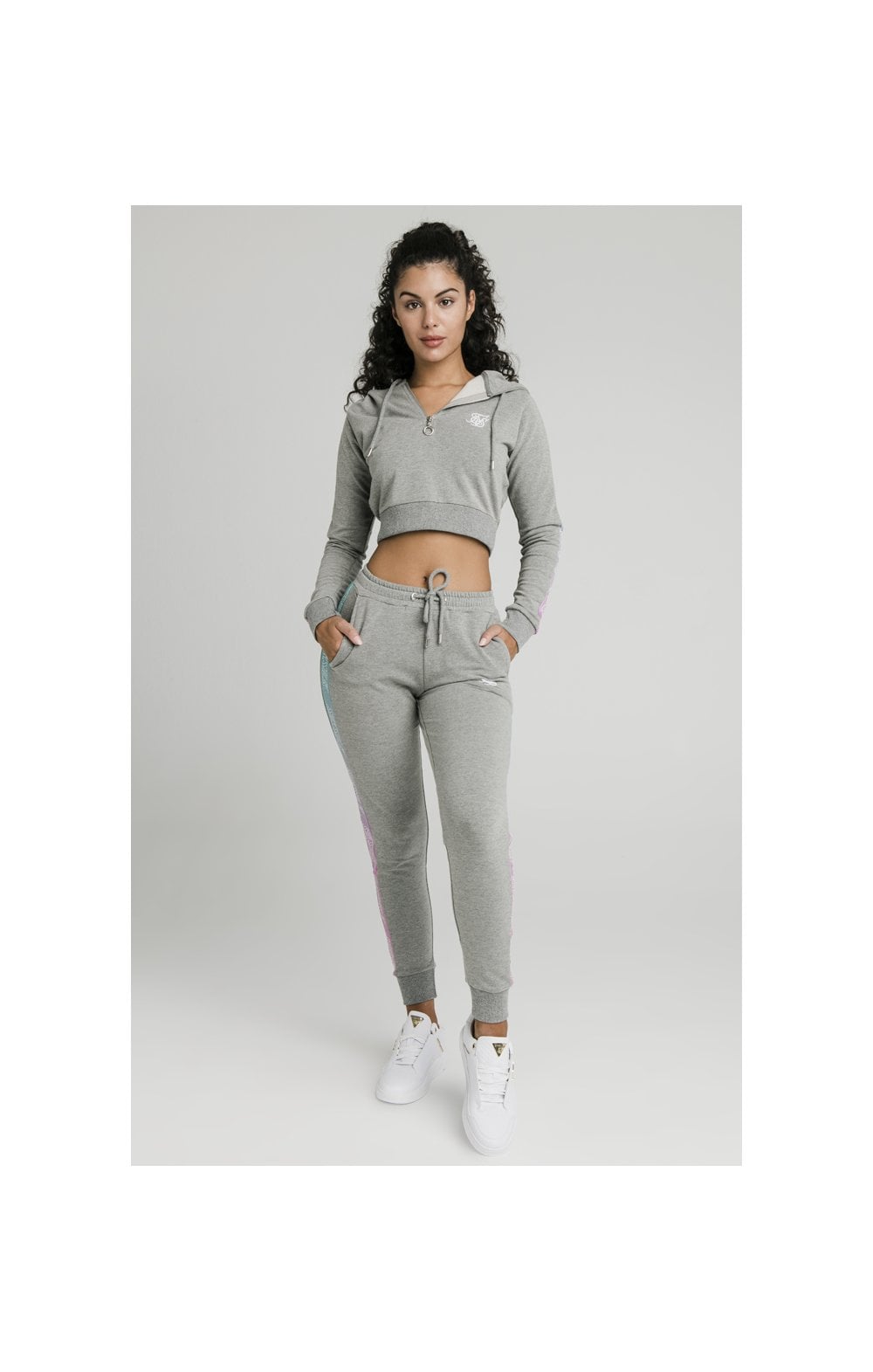 Load image into Gallery viewer, SikSilk Fade Runner Track Top - Grey Marl (3)