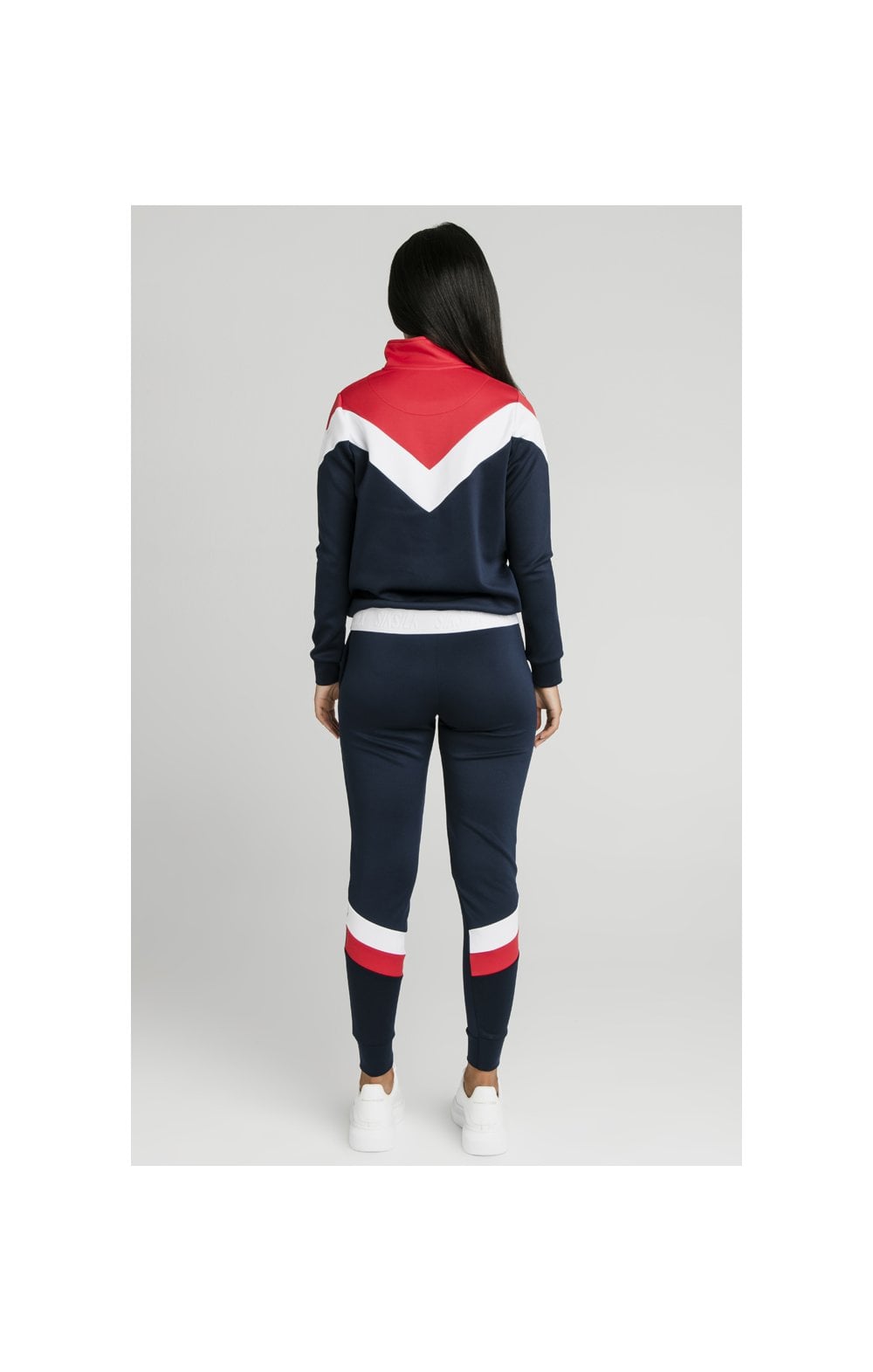 Load image into Gallery viewer, SikSilk Retro Sport Track Top - Navy,Red &amp; White (5)