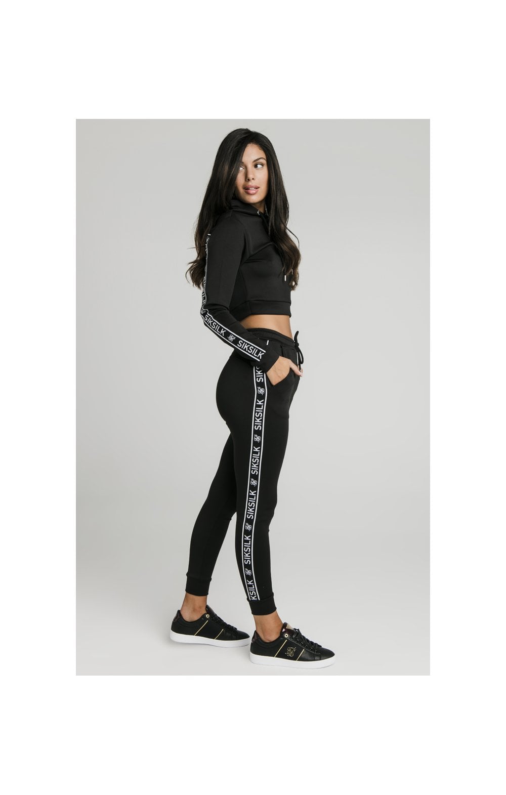 Load image into Gallery viewer, SikSilk Arc Tech Cropped Track Top - Black (2)