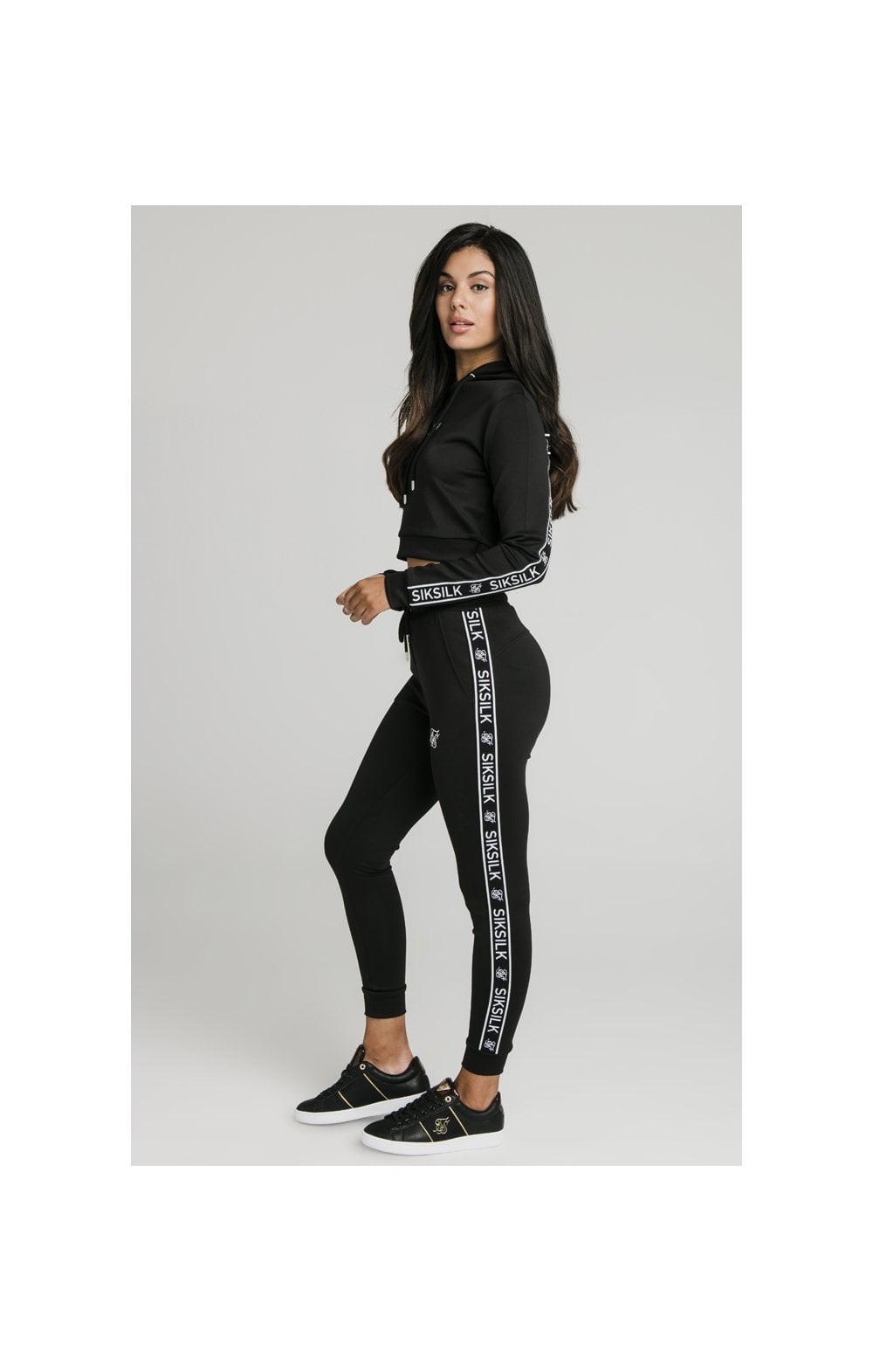 Load image into Gallery viewer, SikSilk Arc Tech Cropped Track Top - Black (3)