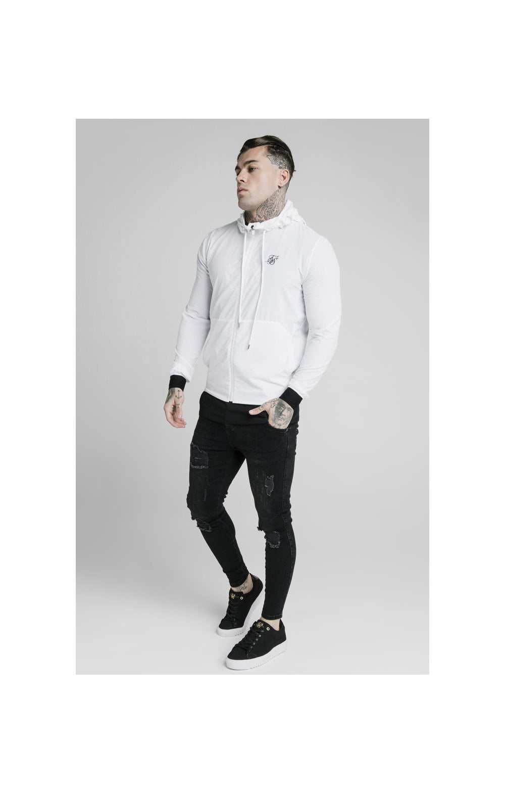 Load image into Gallery viewer, SikSilk Agility Poly Rib Zip Through Hoodie - White (2)