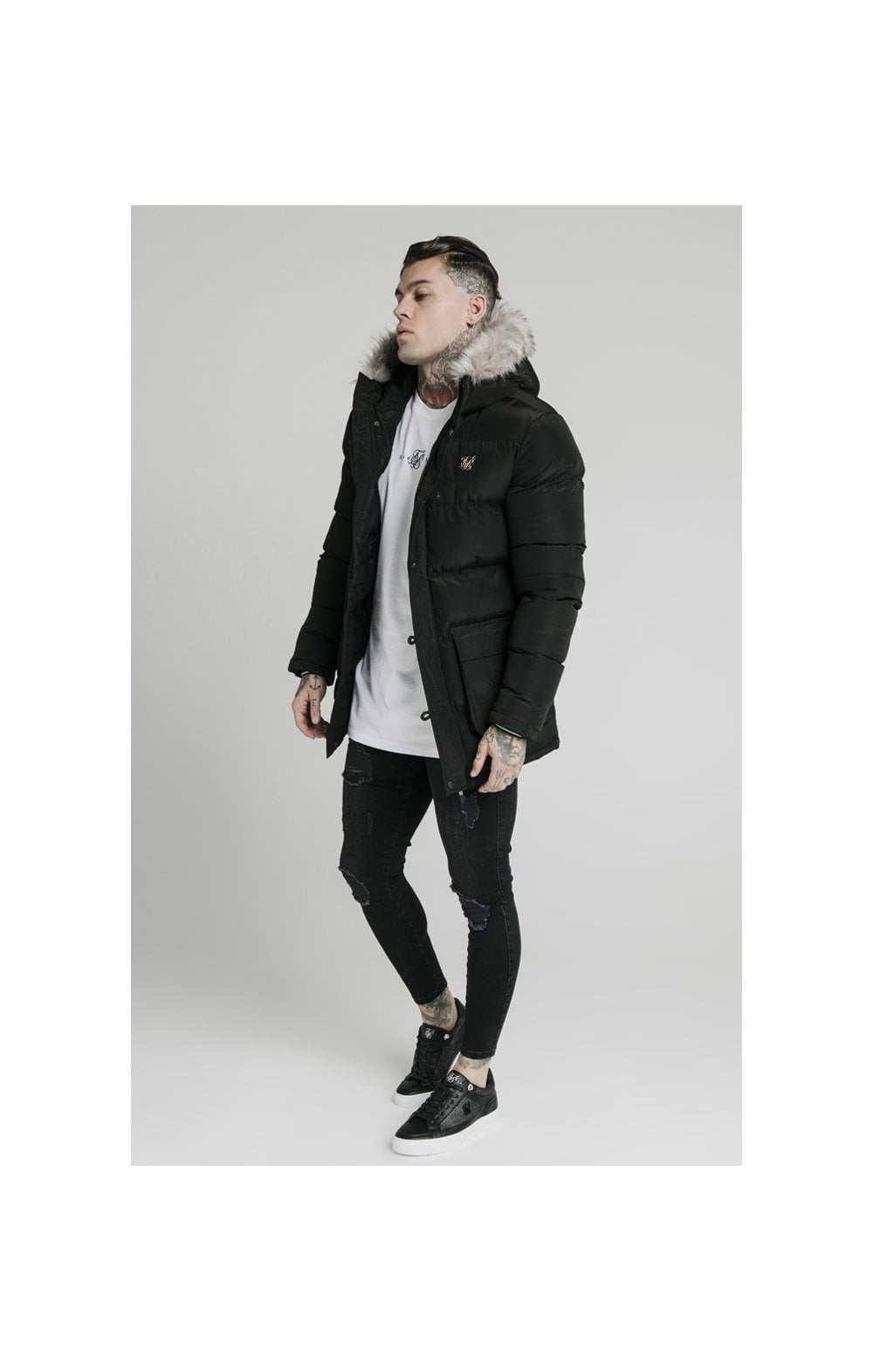 Load image into Gallery viewer, SikSilk Rip Stop Puff Parka - Black (2)