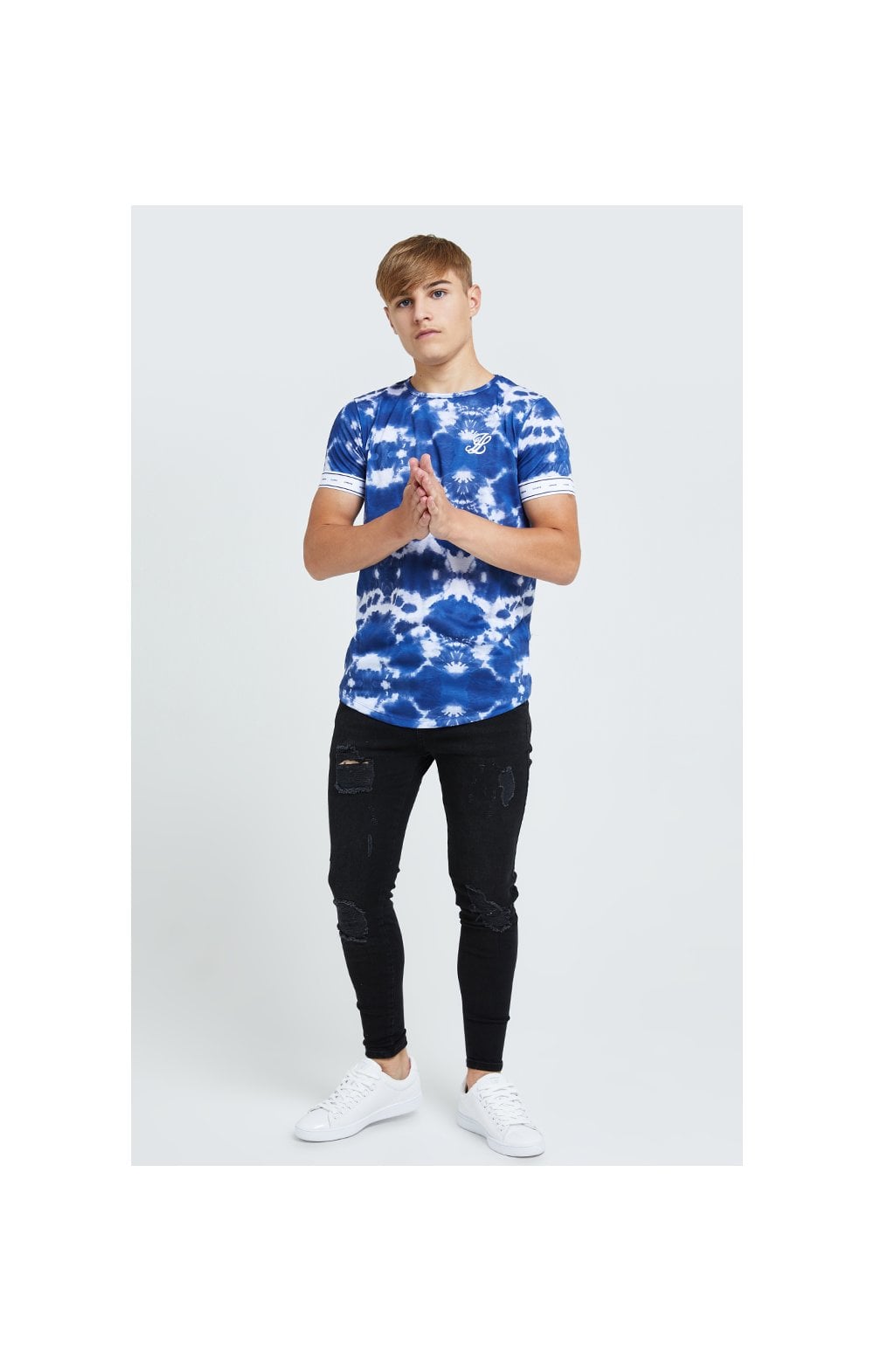 Load image into Gallery viewer, Illusive London Tie Dye Print Tech Tee - Blue &amp; White (2)