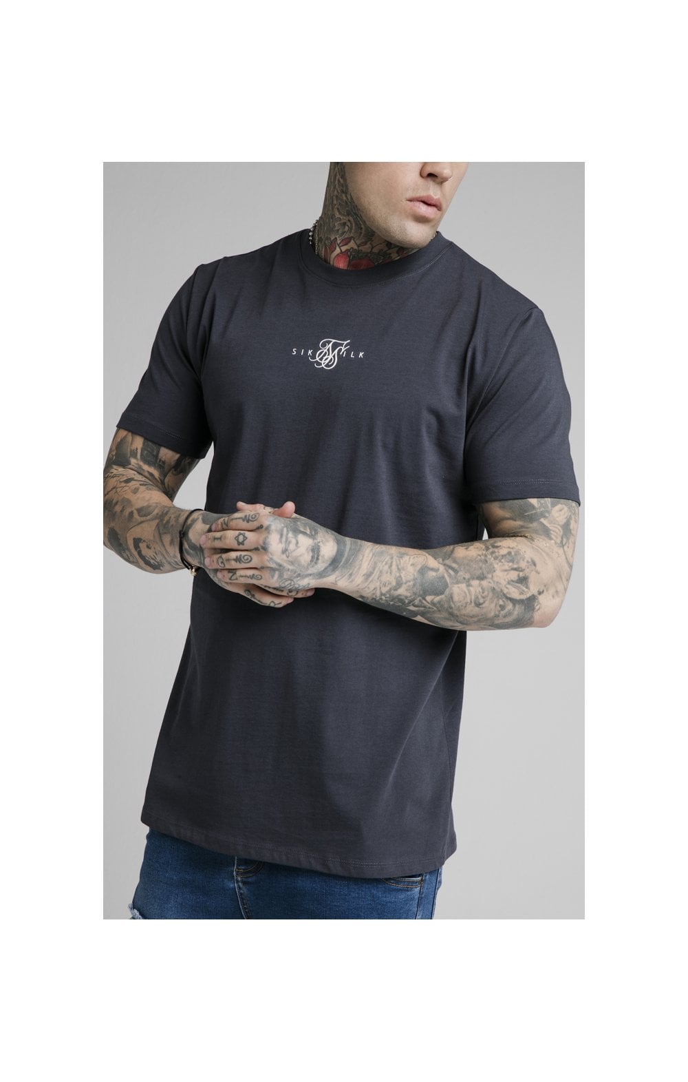 Load image into Gallery viewer, Navy Essential Muscle Fit T-Shirt (1)