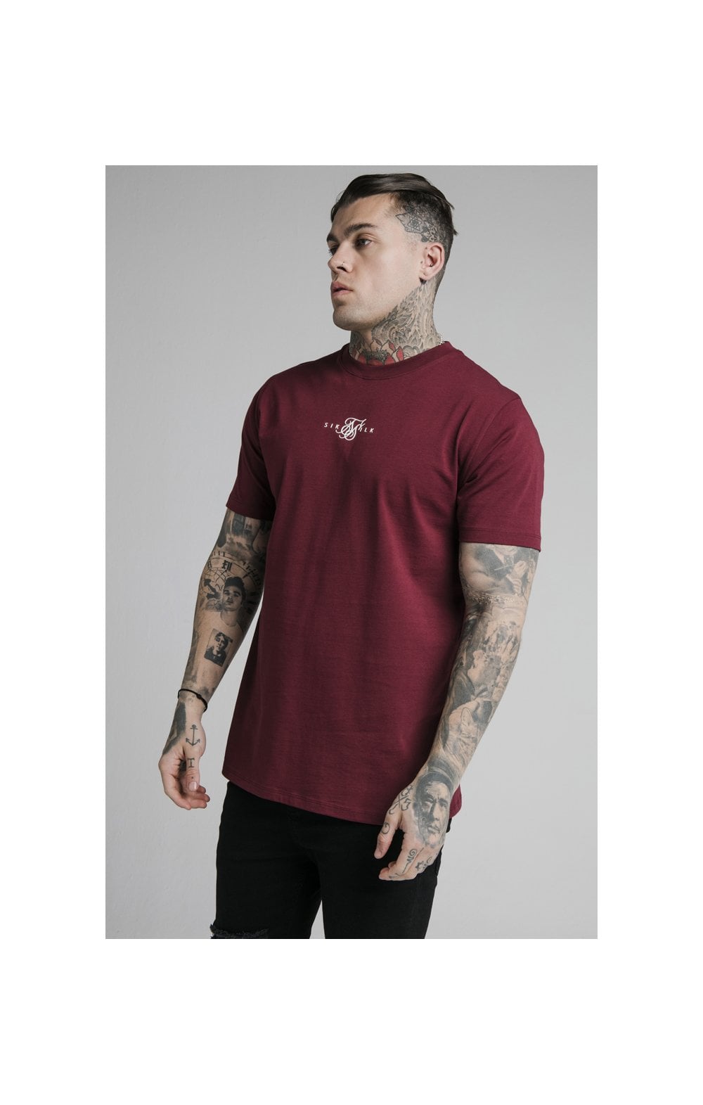Load image into Gallery viewer, Burgundy Essential Muscle Fit T-Shirt