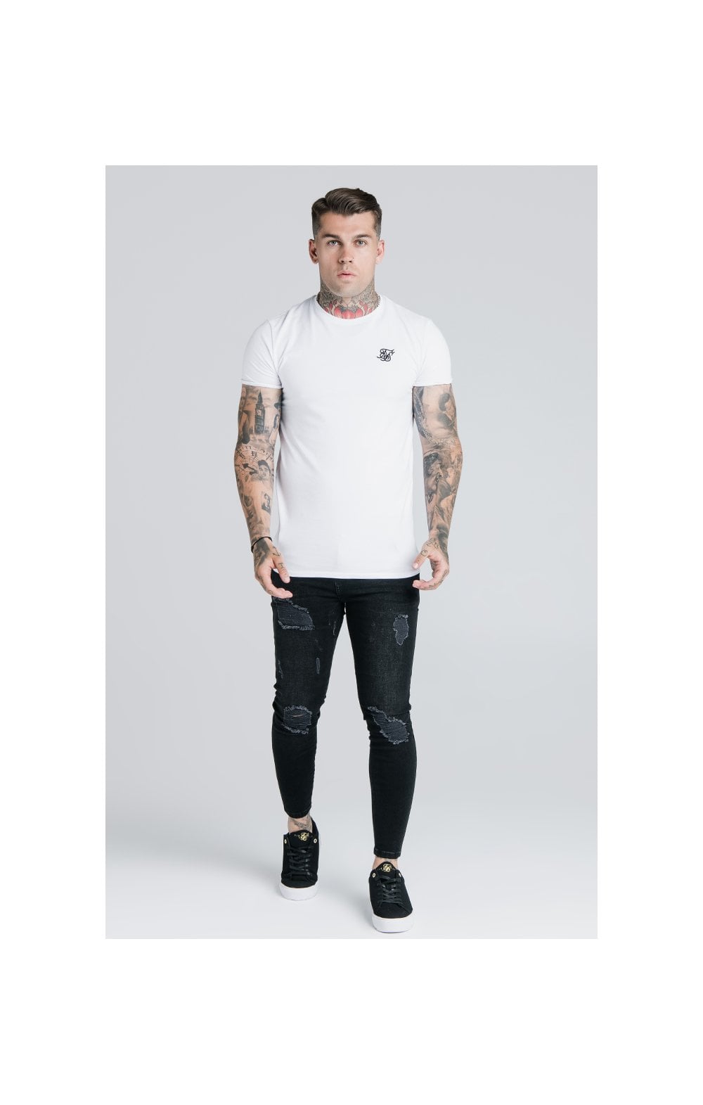Load image into Gallery viewer, White Essential Muscle Fit T-Shirt (1)