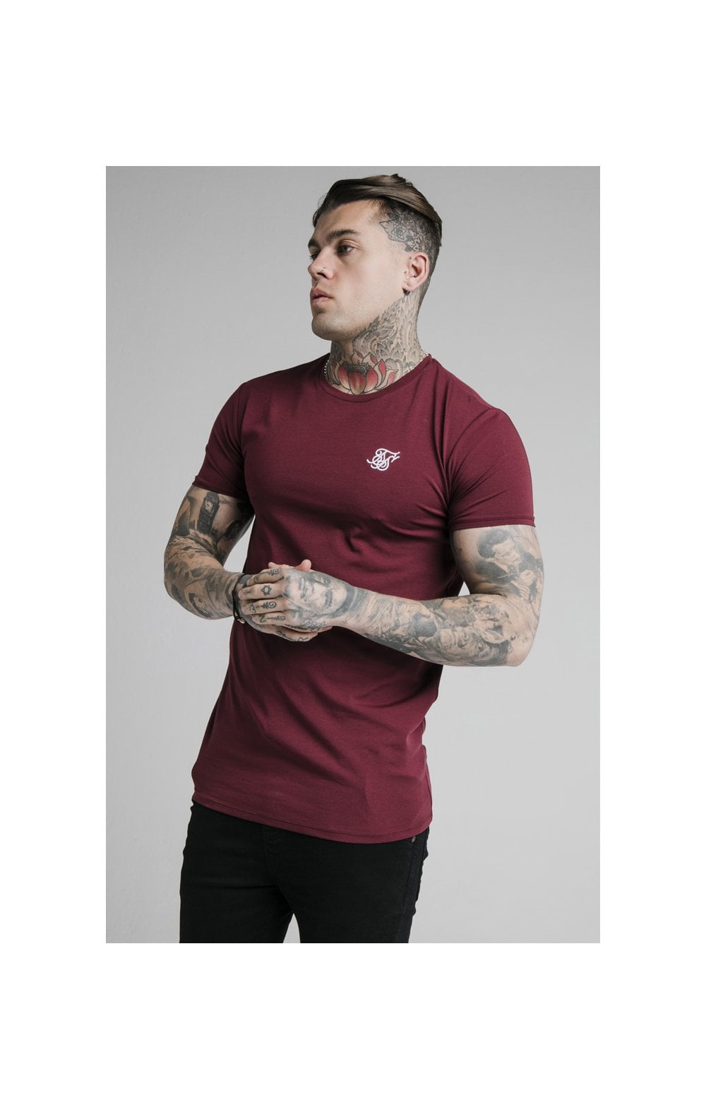 Load image into Gallery viewer, Burgundy Essential Muscle Fit T-Shirt