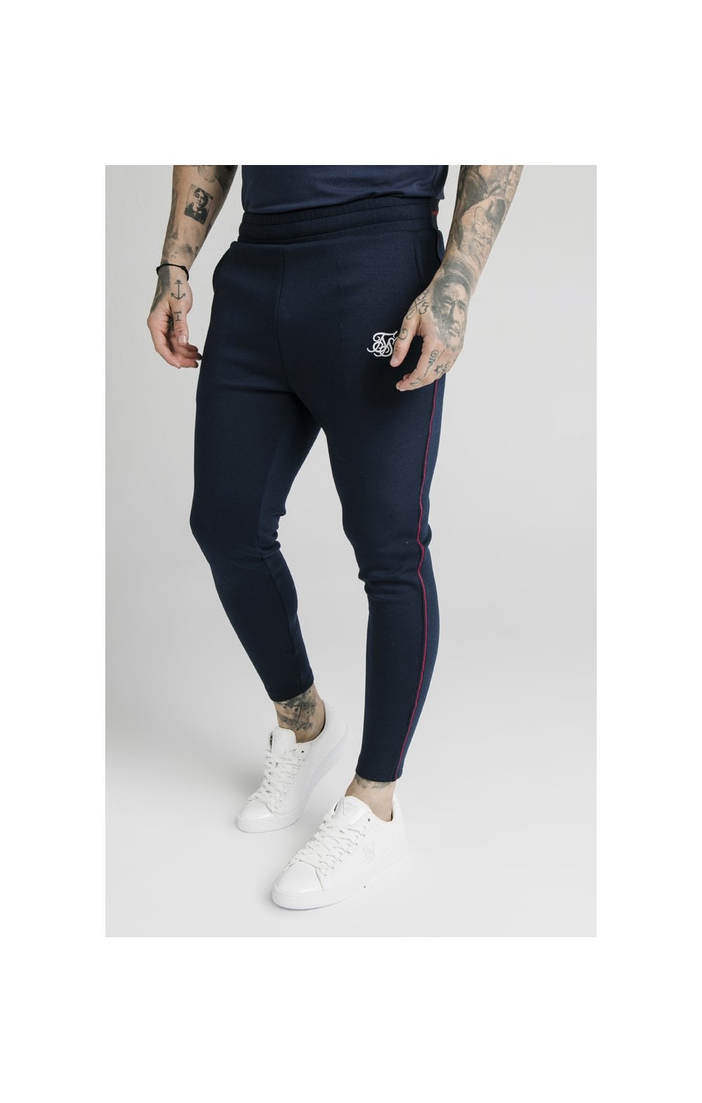 Load image into Gallery viewer, SikSilk Exposed Tape Jogger - Navy