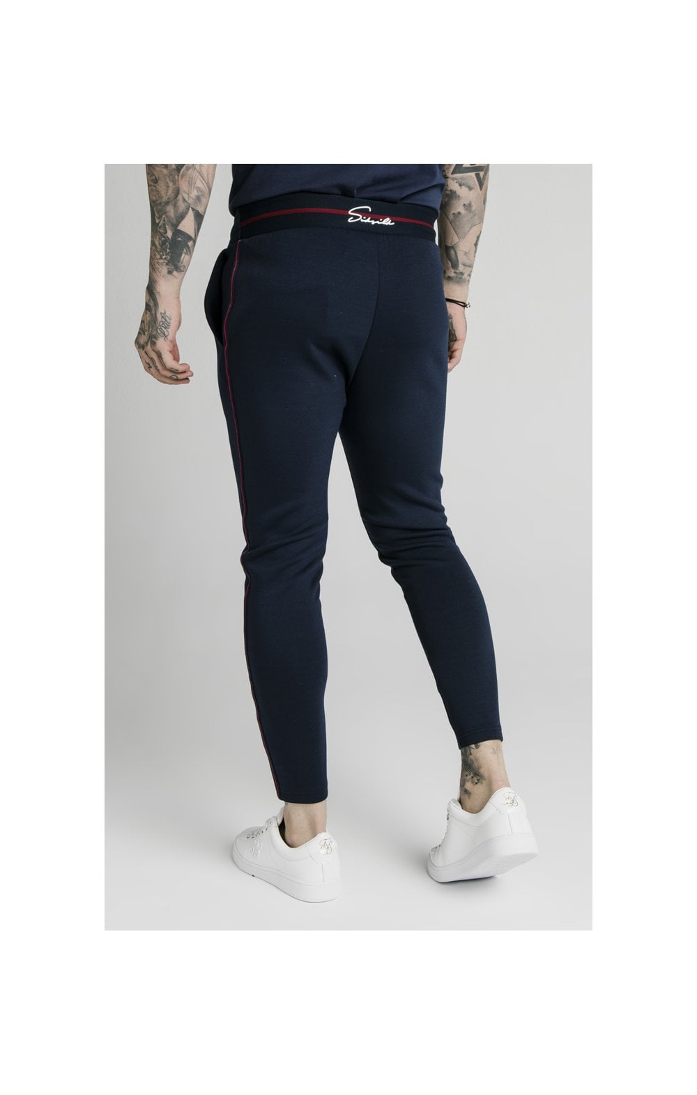 Load image into Gallery viewer, SikSilk Exposed Tape Jogger - Navy (6)