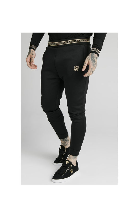 SikSilk Element Muscle Fit Cuff Joggers - Black & Gold