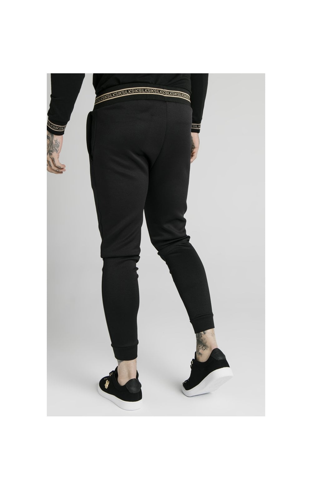 Load image into Gallery viewer, SikSilk Element Muscle Fit Cuff Joggers - Black &amp; Gold (4)