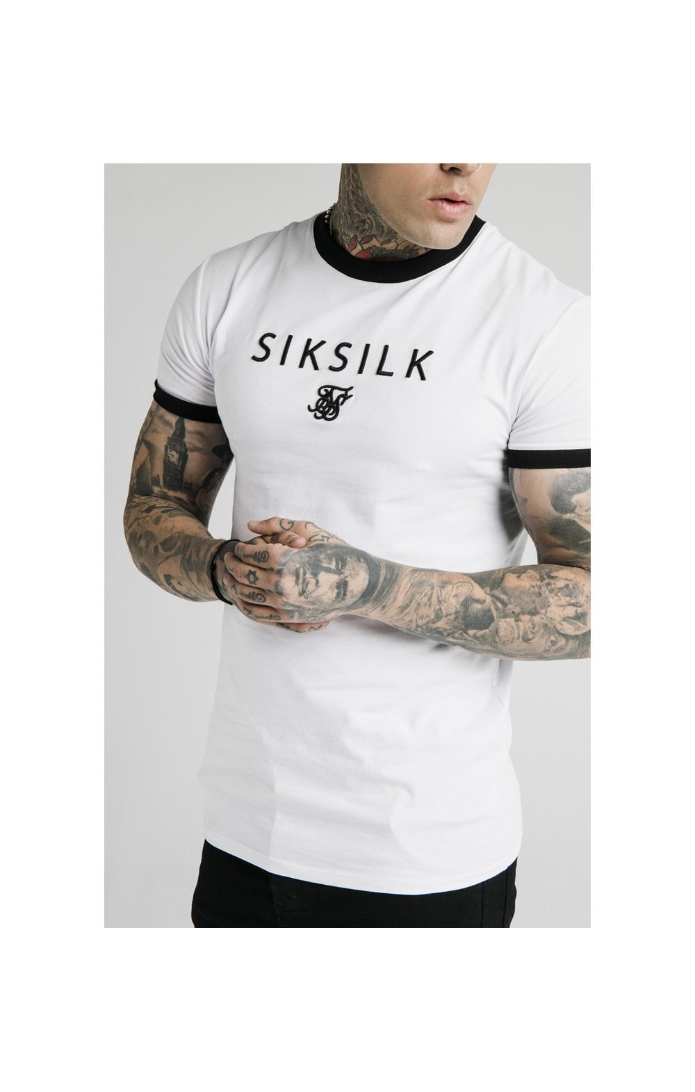 Load image into Gallery viewer, SikSilk S/S Straight Hem Gym Tee - White (1)