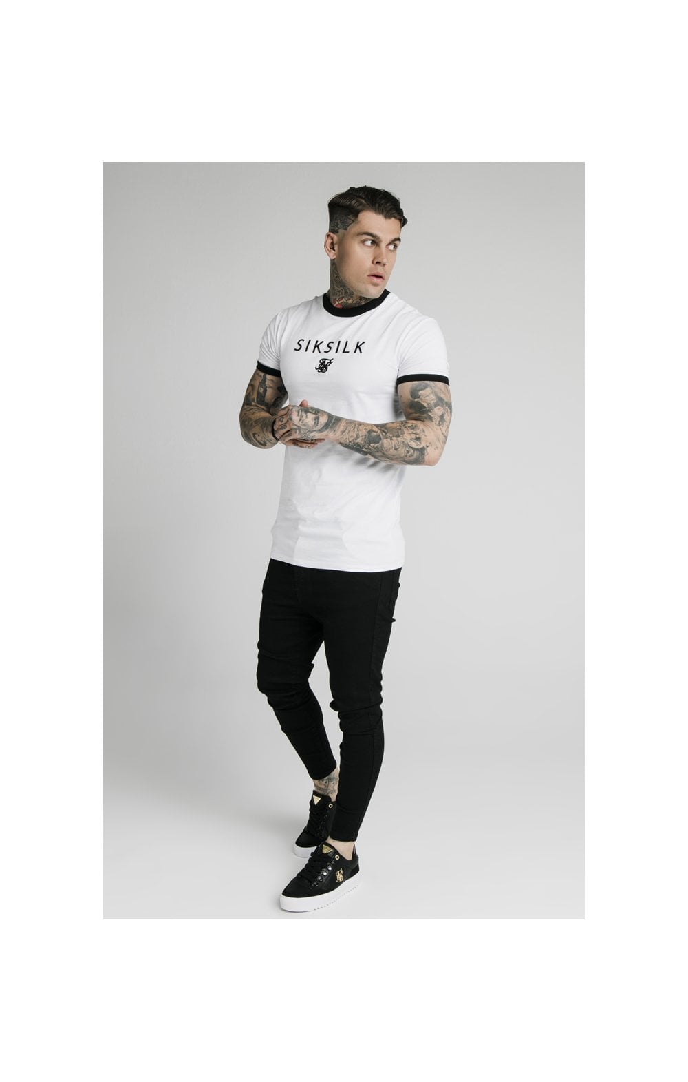 Load image into Gallery viewer, SikSilk S/S Straight Hem Gym Tee - White (3)