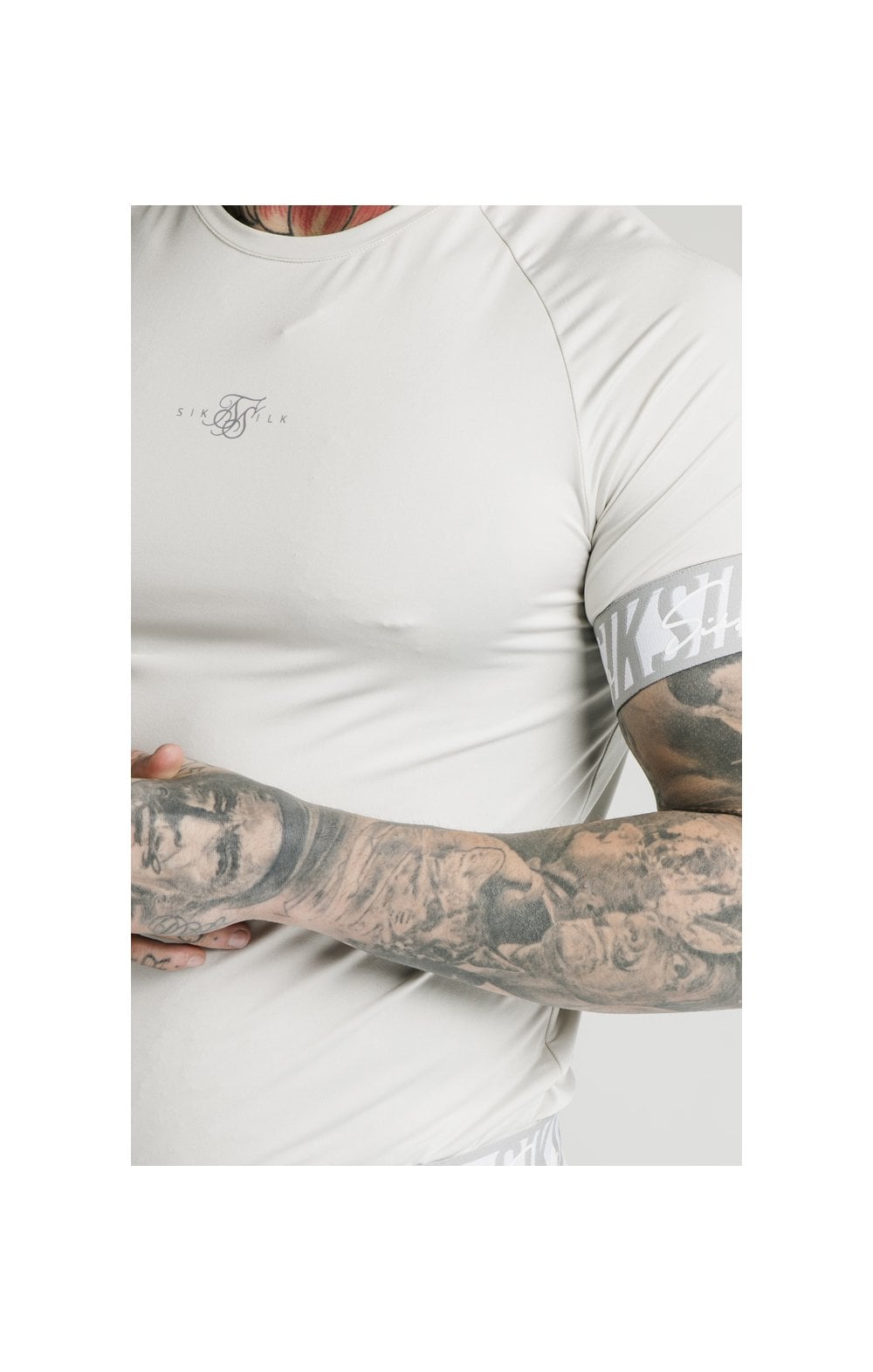Load image into Gallery viewer, SikSilk S/S Scope Tape Tech Tee – Ice Grey (1)