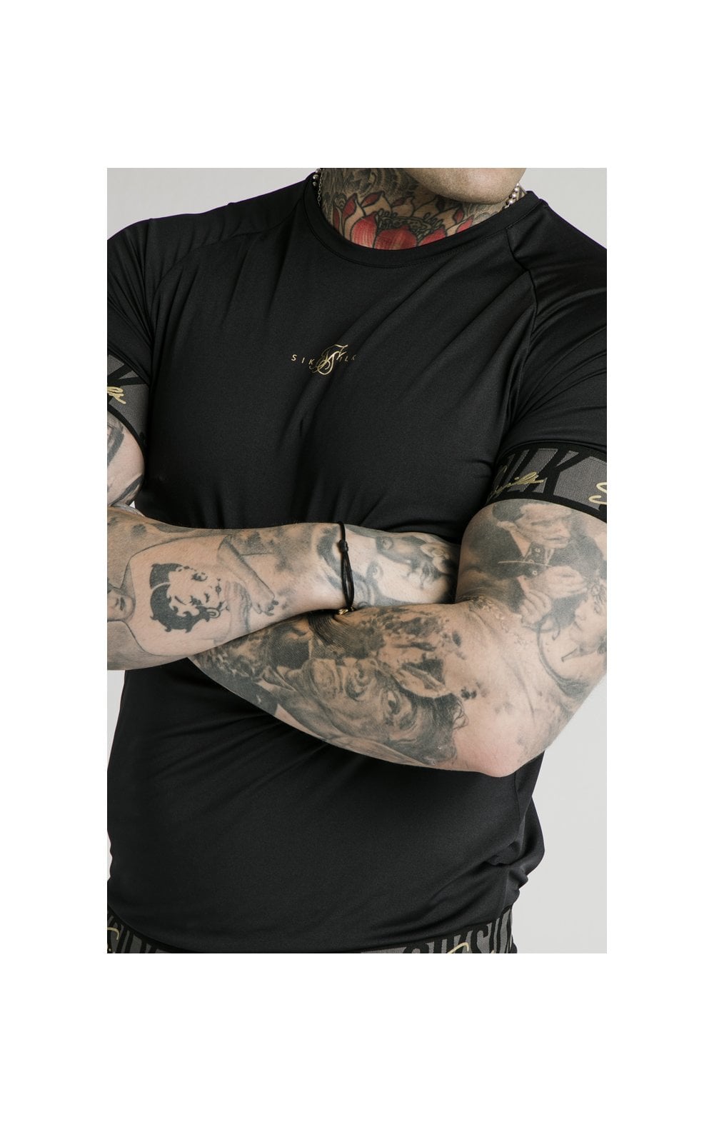Load image into Gallery viewer, SikSilk S/S Scope Tape Tech Tee – Black (1)