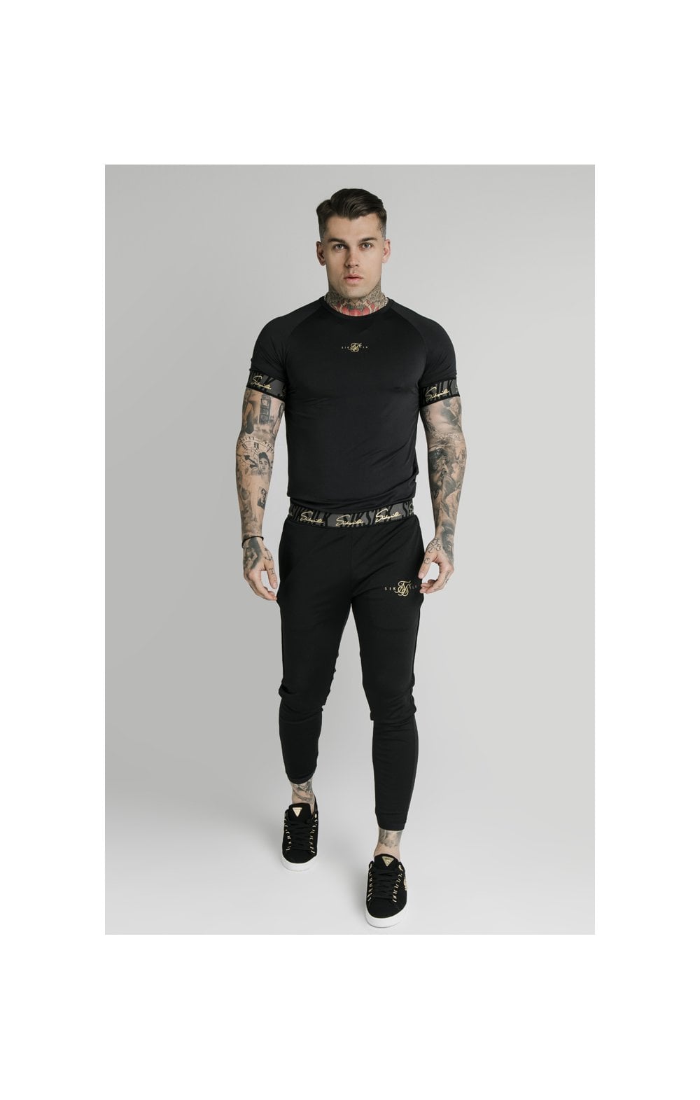 Load image into Gallery viewer, SikSilk S/S Scope Tape Tech Tee – Black (4)