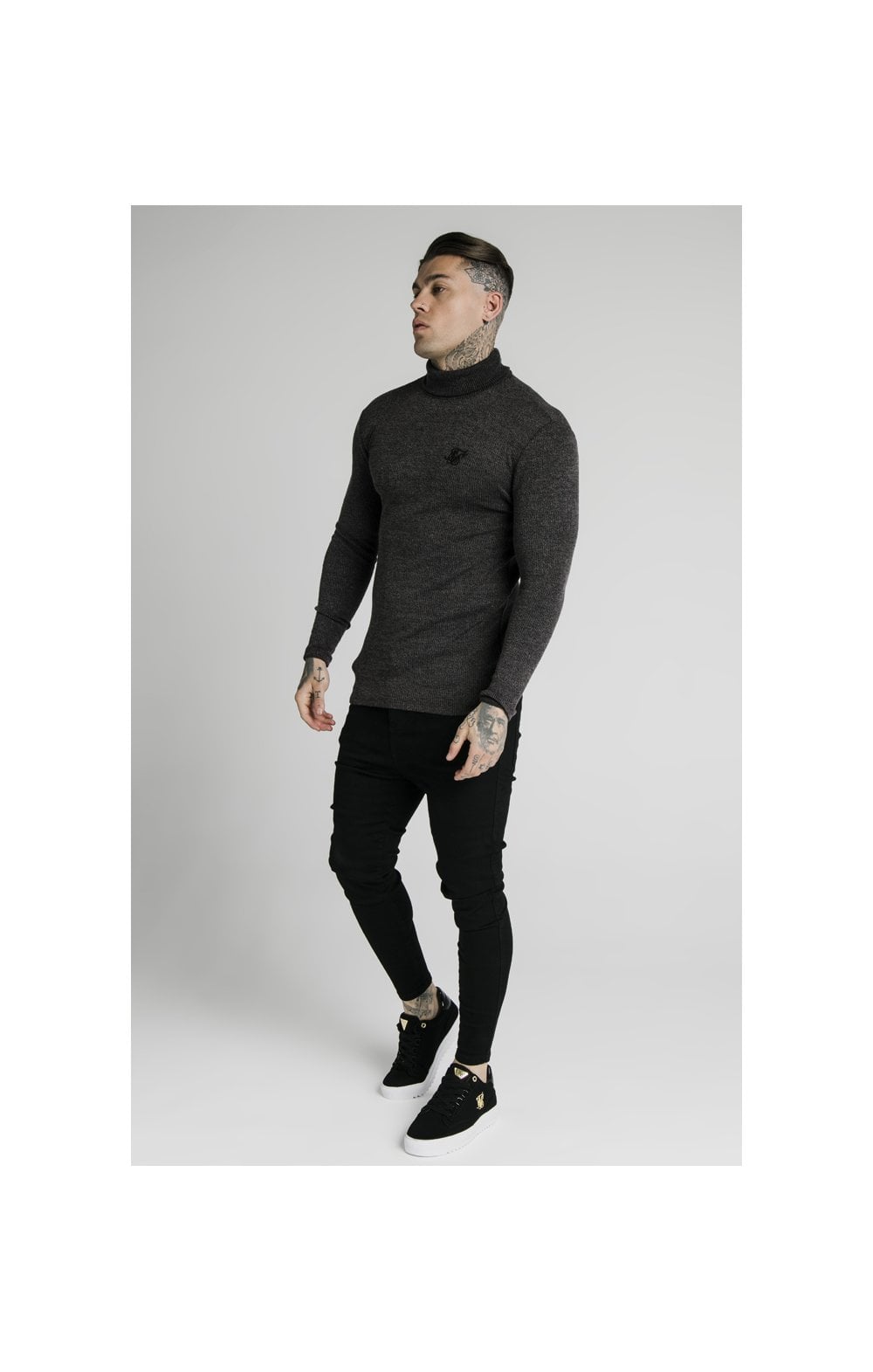 Load image into Gallery viewer, SikSilk Rib Turtle Neck - Jet Black (4)