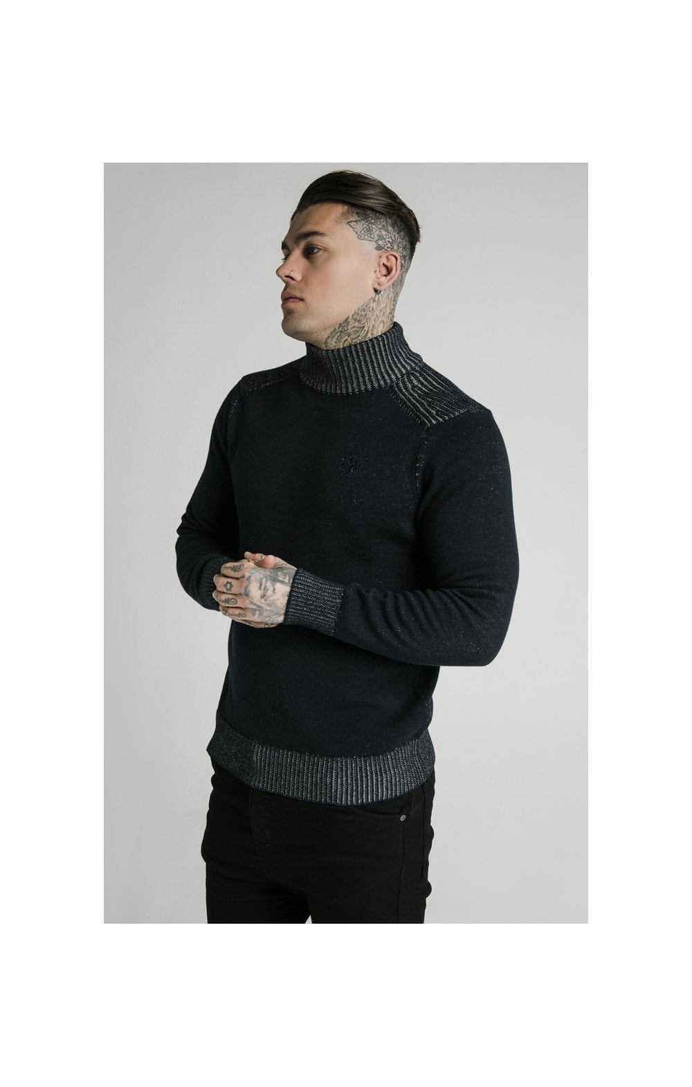 Load image into Gallery viewer, SikSilk Rib Turtle Neck - Navy