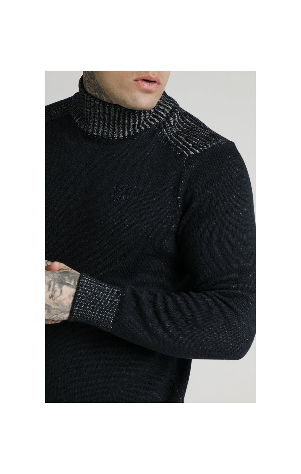 Load image into Gallery viewer, SikSilk Rib Turtle Neck - Navy (1)