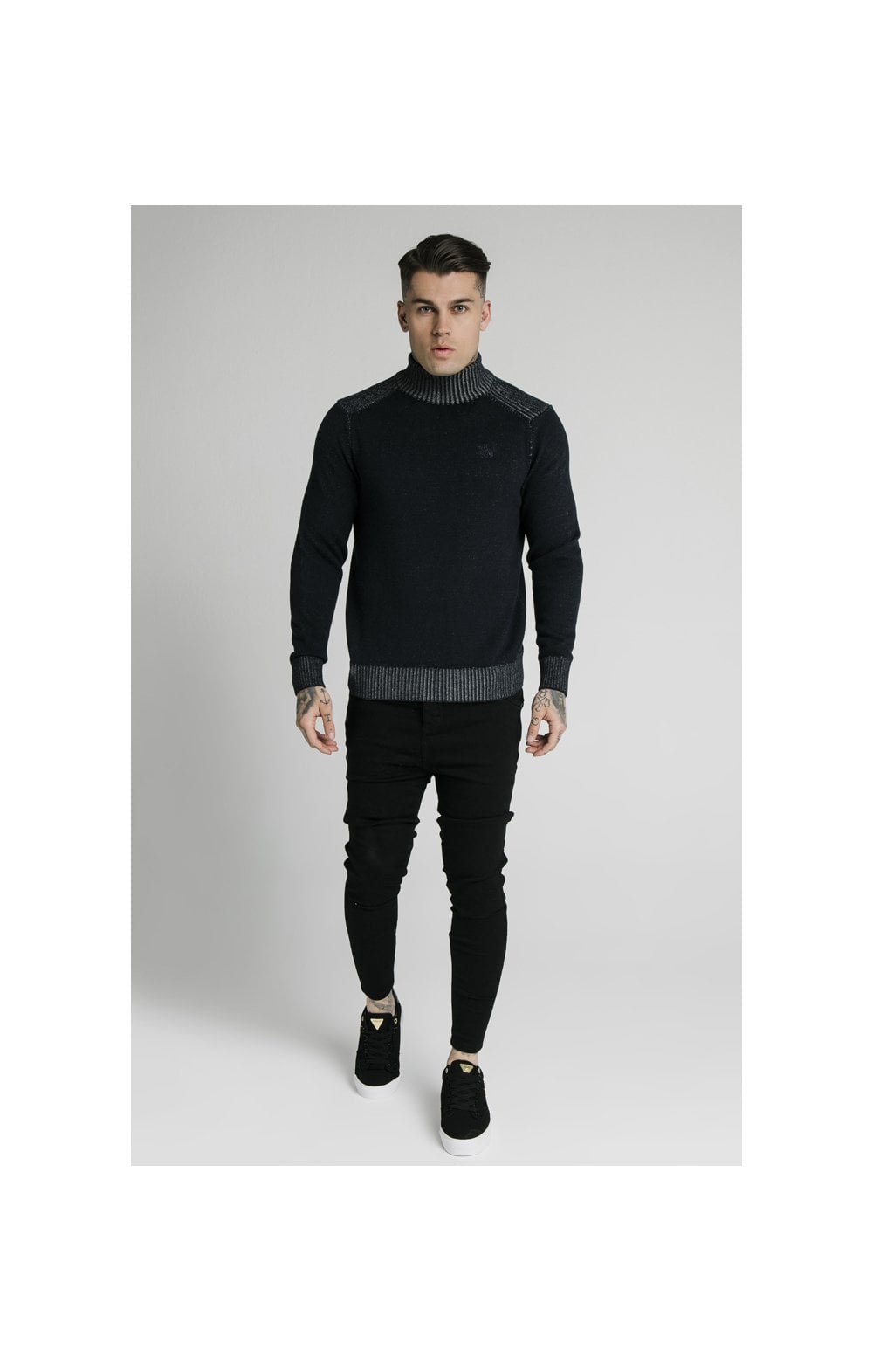 Load image into Gallery viewer, SikSilk Rib Turtle Neck - Navy (3)
