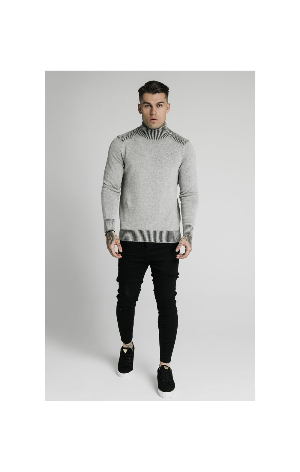 Load image into Gallery viewer, SikSilk Rib Turtle Neck - Light Grey (4)