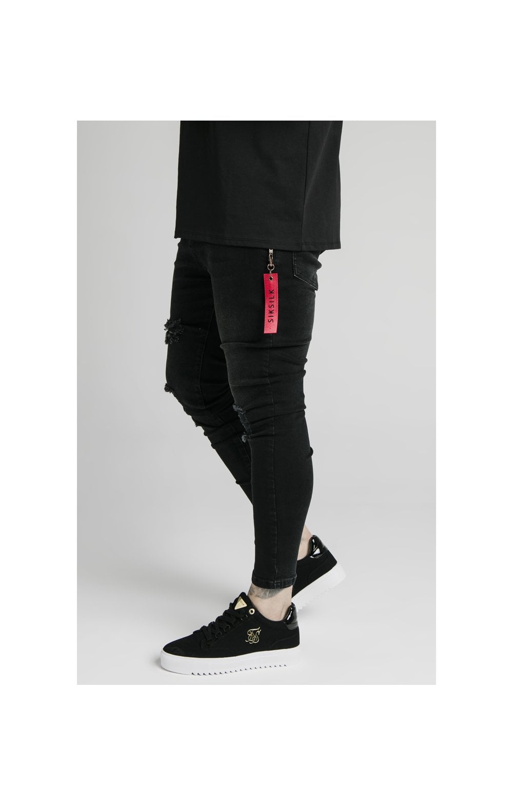 Load image into Gallery viewer, SikSilk Distressed Flight Jeans – Washed Black (1)