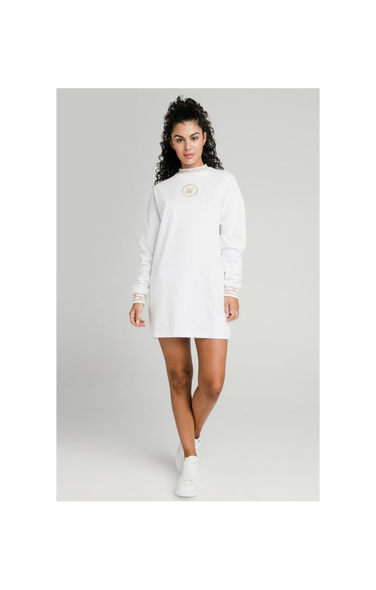 SikSilk Luxury Sweatshirt Dress - White