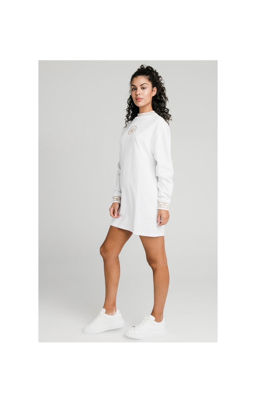 Load image into Gallery viewer, SikSilk Luxury Sweatshirt Dress - White (5)