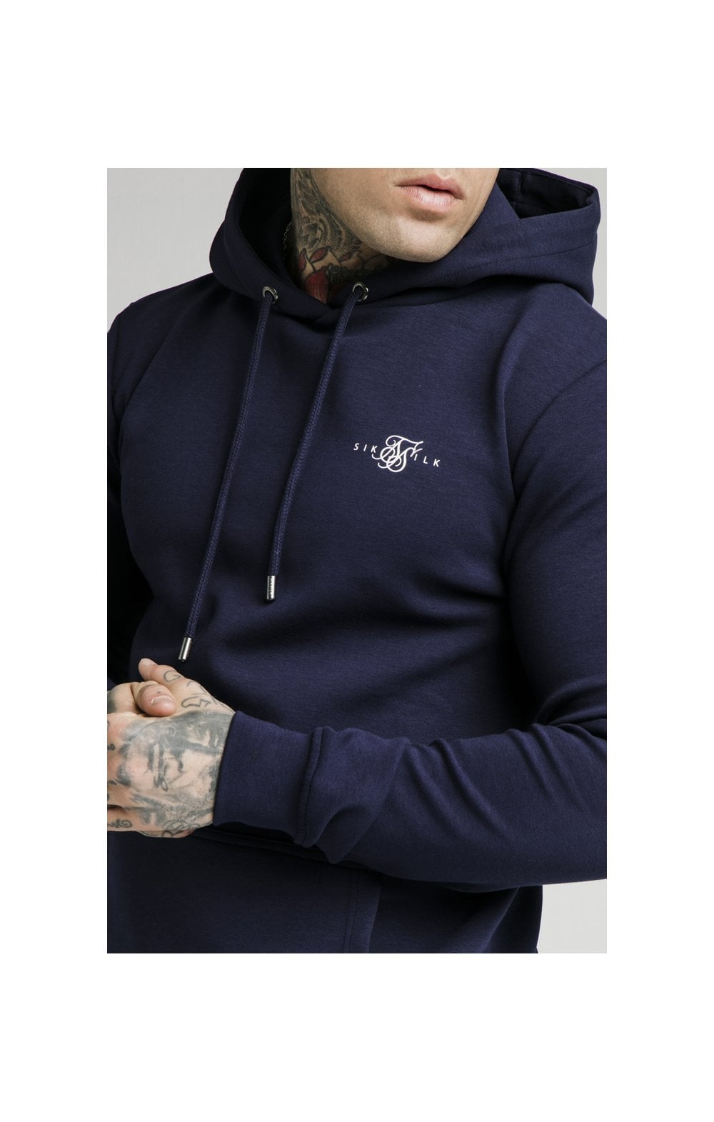 Load image into Gallery viewer, SikSilk Overhead Muscle Fit Hoodie - Navy (1)