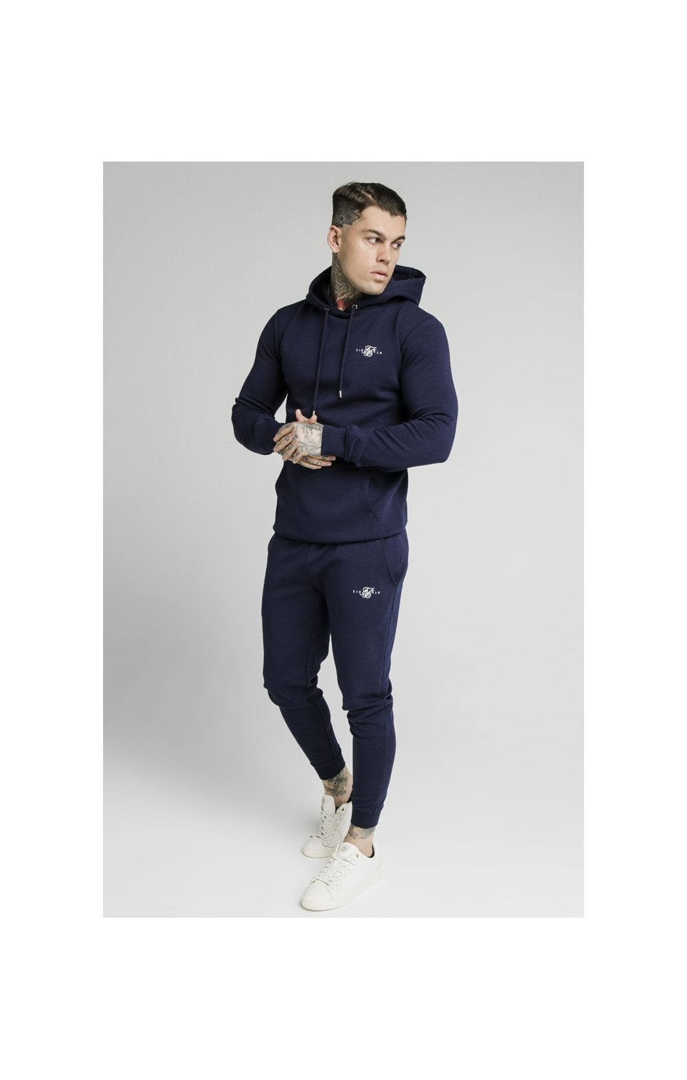 Load image into Gallery viewer, SikSilk Overhead Muscle Fit Hoodie - Navy (3)