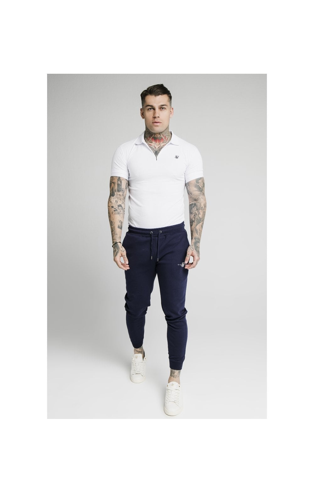Load image into Gallery viewer, SikSilk Muscle Fit Jogger – Navy (1)