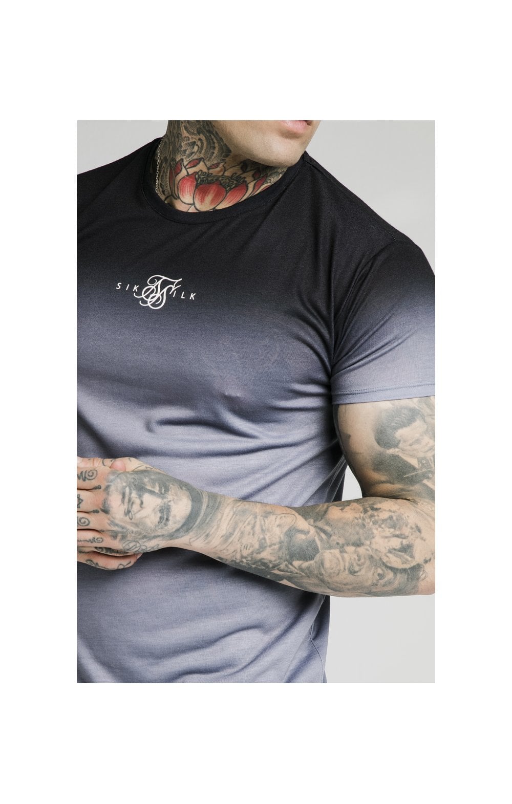 Load image into Gallery viewer, SikSilk High Fade Tee – Black &amp; Grey (1)