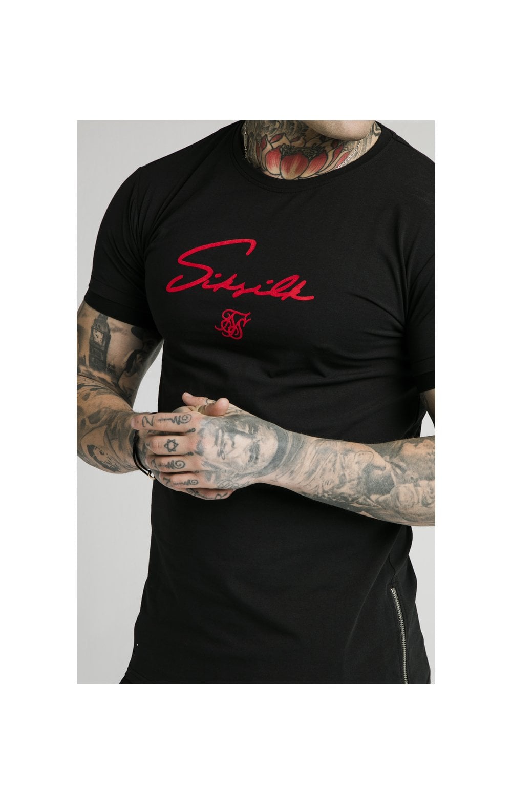 Load image into Gallery viewer, SikSilk S/S Signature Flock Tee - Black (1)