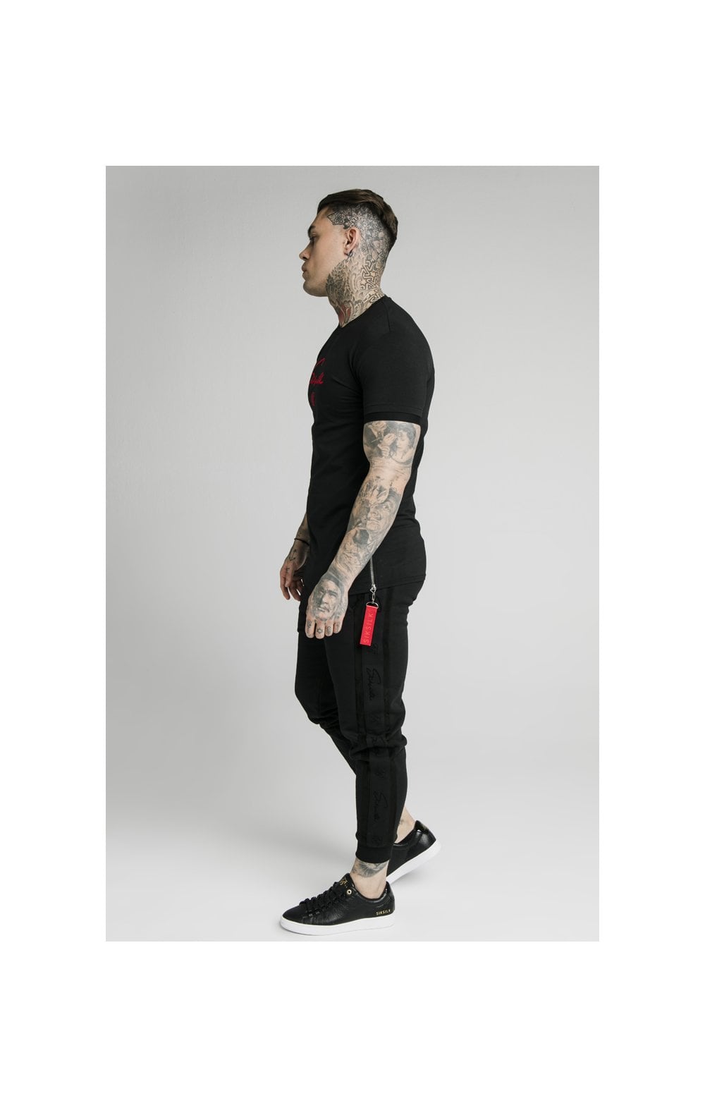 Load image into Gallery viewer, SikSilk S/S Signature Flock Tee - Black (2)