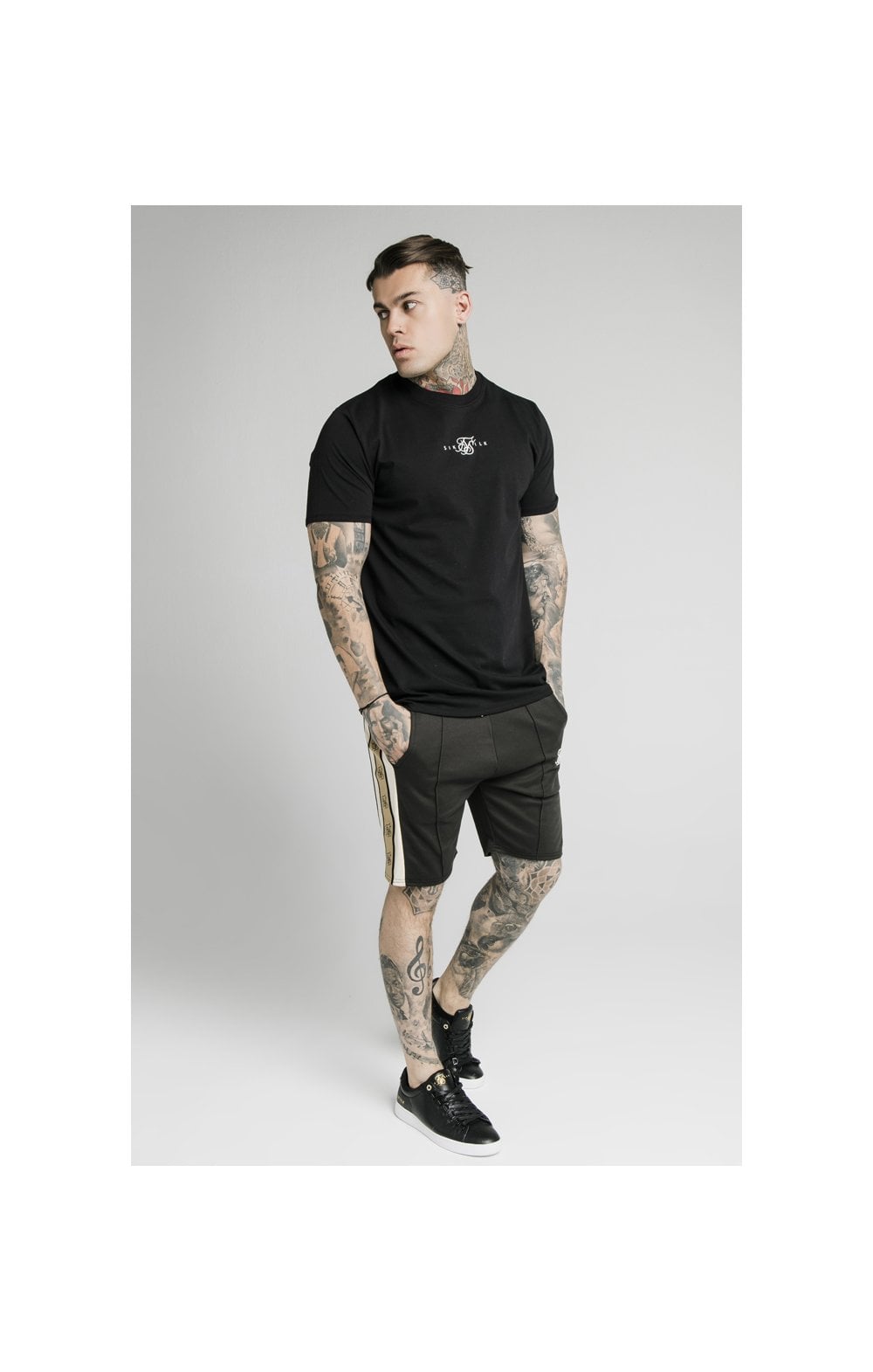 Load image into Gallery viewer, SikSilk Premium Tape Pleated Shorts - Anthracite (5)