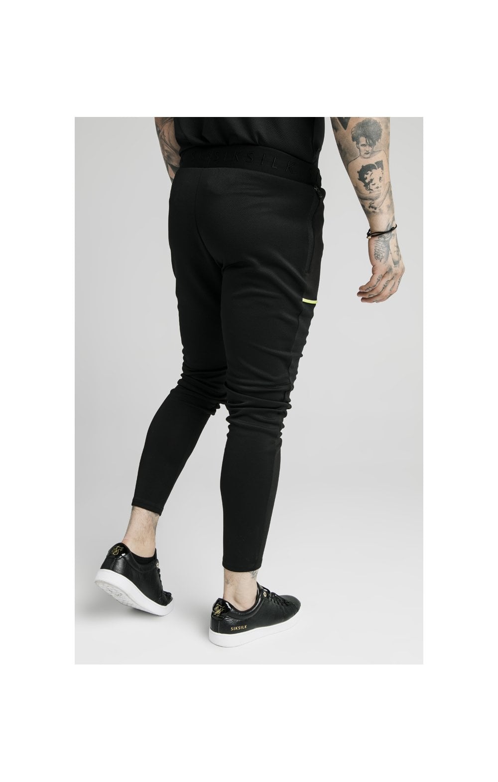 Load image into Gallery viewer, SikSilk Legacy Fade Track Pants - Black &amp; Fluro White (2)