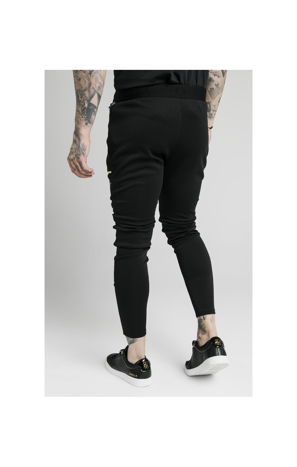 Load image into Gallery viewer, SikSilk Legacy Fade Track Pants - Black &amp; Fluro White (3)