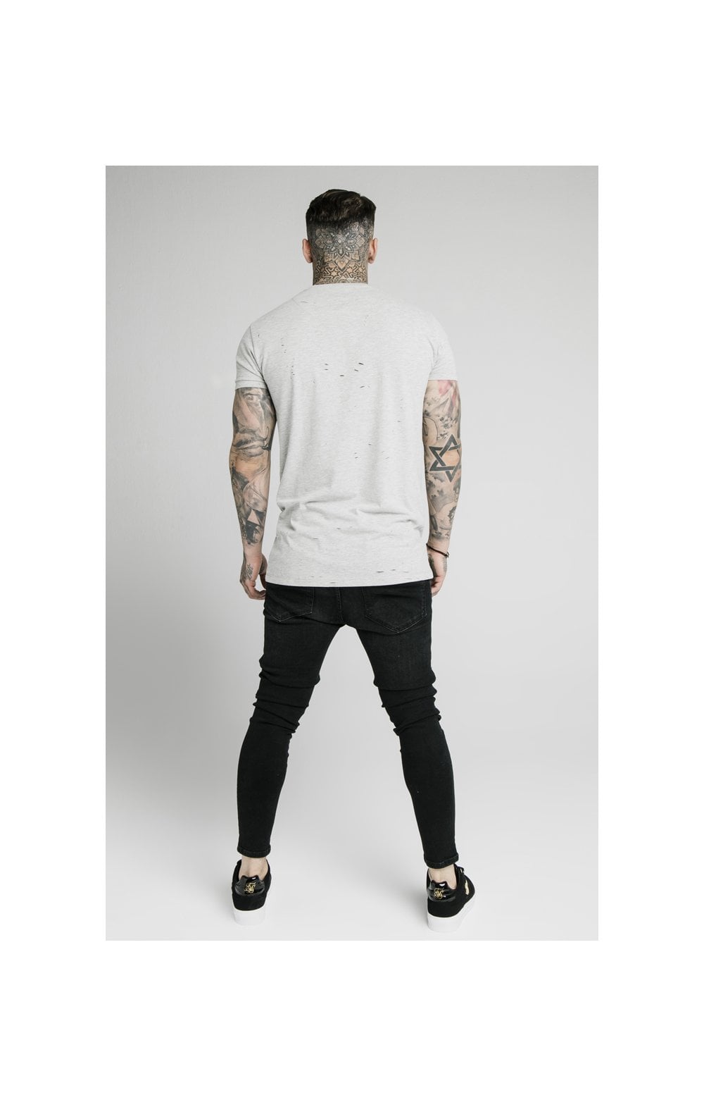 Load image into Gallery viewer, SikSilk S/S Distressed Box Tee - Grey Marl (4)