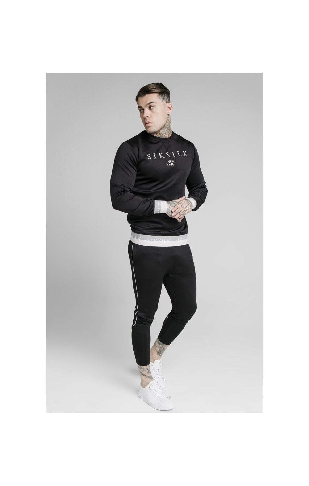 Load image into Gallery viewer, SikSilk Deluxe Crew Sweat - Black