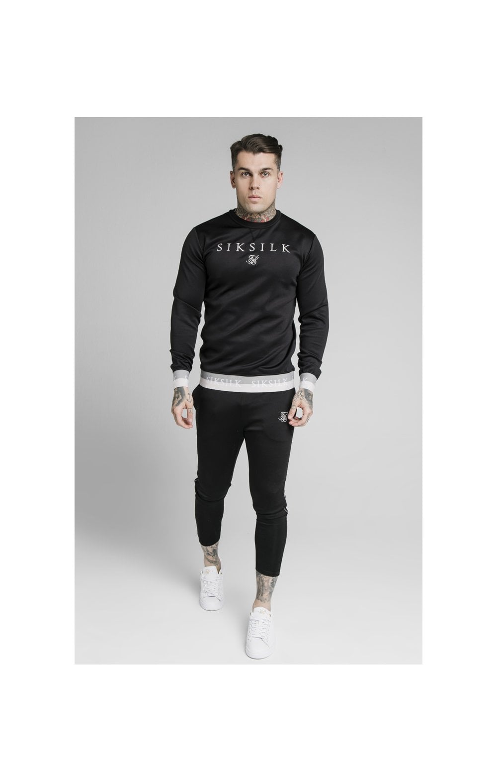 Load image into Gallery viewer, SikSilk Deluxe Crew Sweat - Black (3)