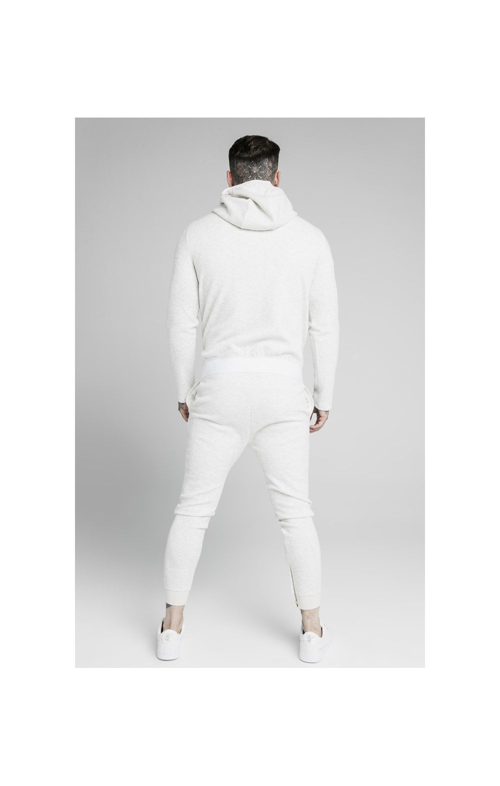Load image into Gallery viewer, SikSilk Agility Textured Zip Through Hoodie - Snow Marl (5)