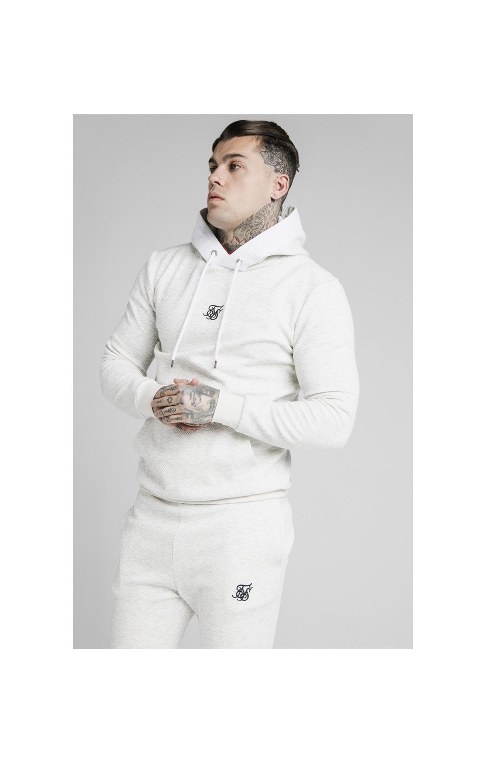 Load image into Gallery viewer, SikSilk Overhead Textured Tape Hoodie - Snow Marl