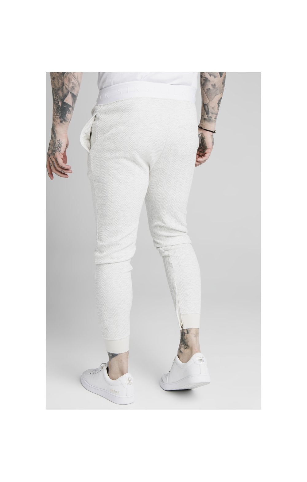 Load image into Gallery viewer, SikSilk Agility Textured Tape Track Pants - Snow Marl (5)