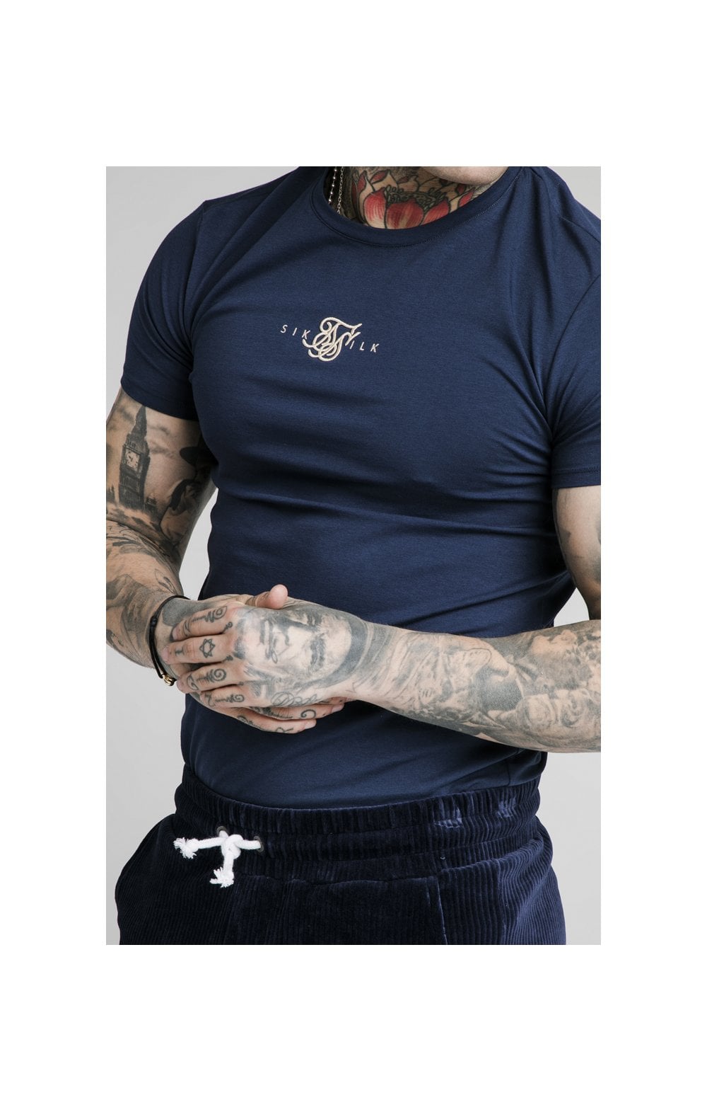 Load image into Gallery viewer, SikSilk Allure Straight Hem Gym Tee - Navy