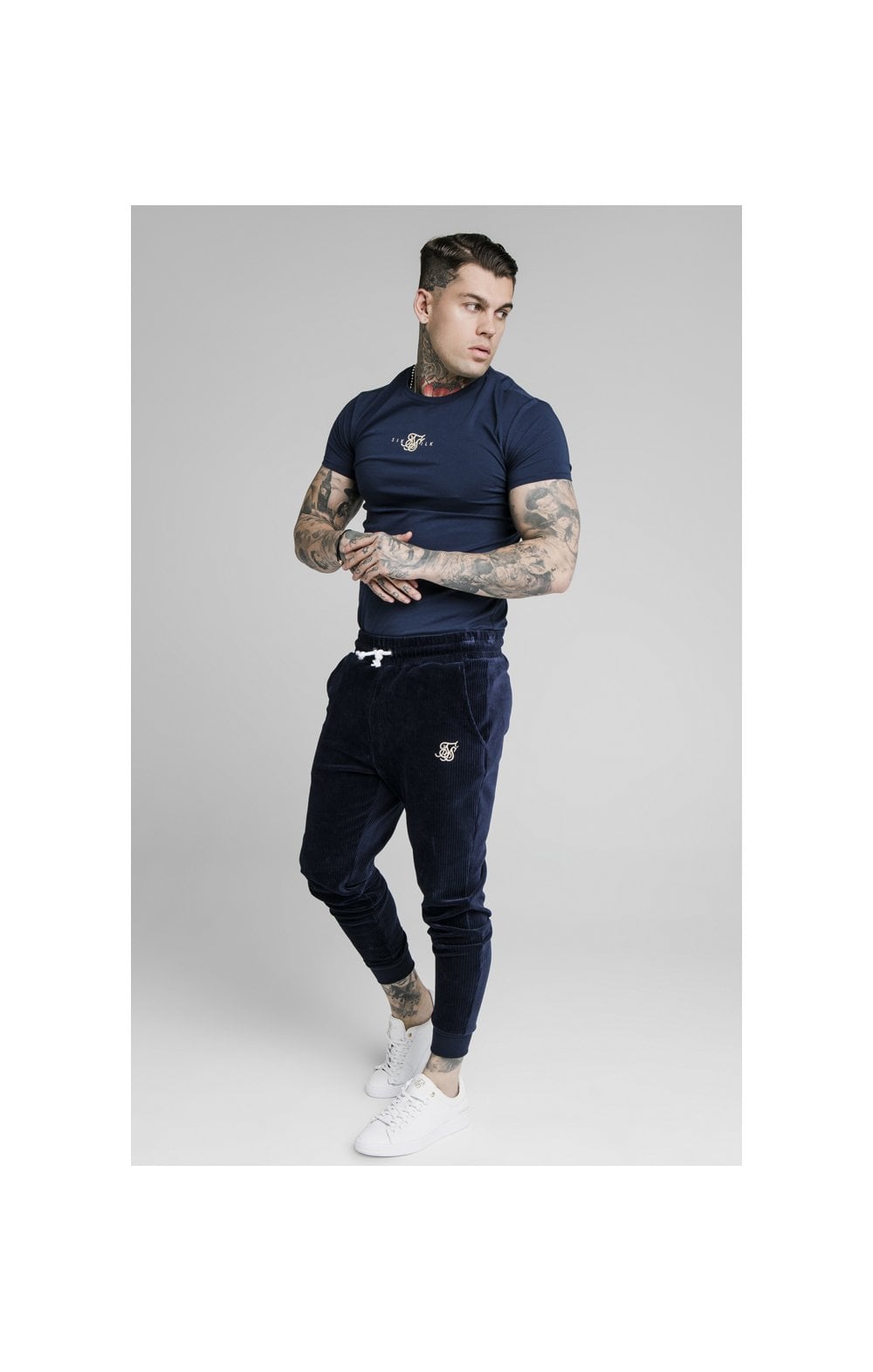 Load image into Gallery viewer, SikSilk Allure Straight Hem Gym Tee - Navy (2)