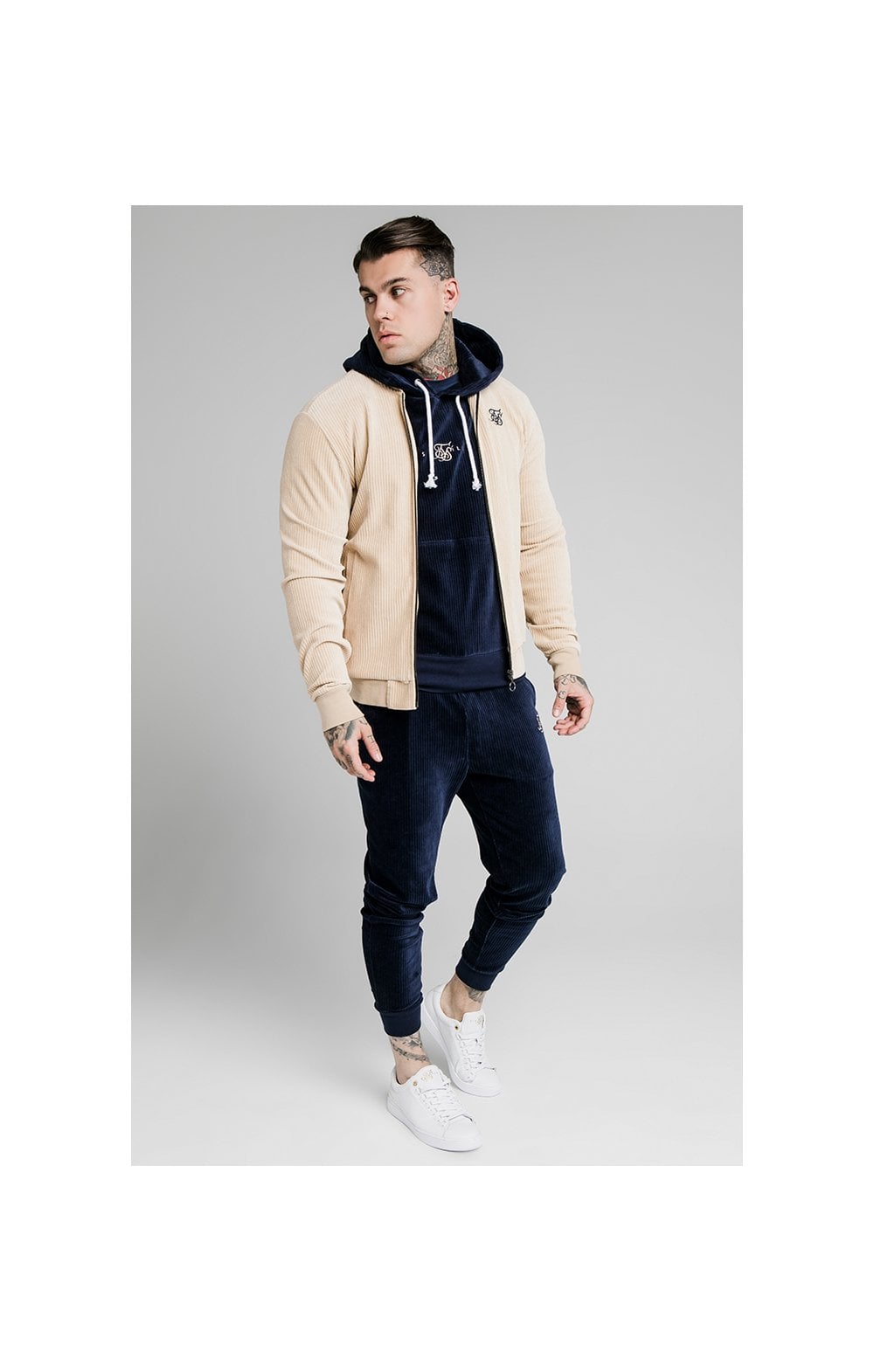 Load image into Gallery viewer, SikSilk Allure Corduroy Bomber - Beige (4)