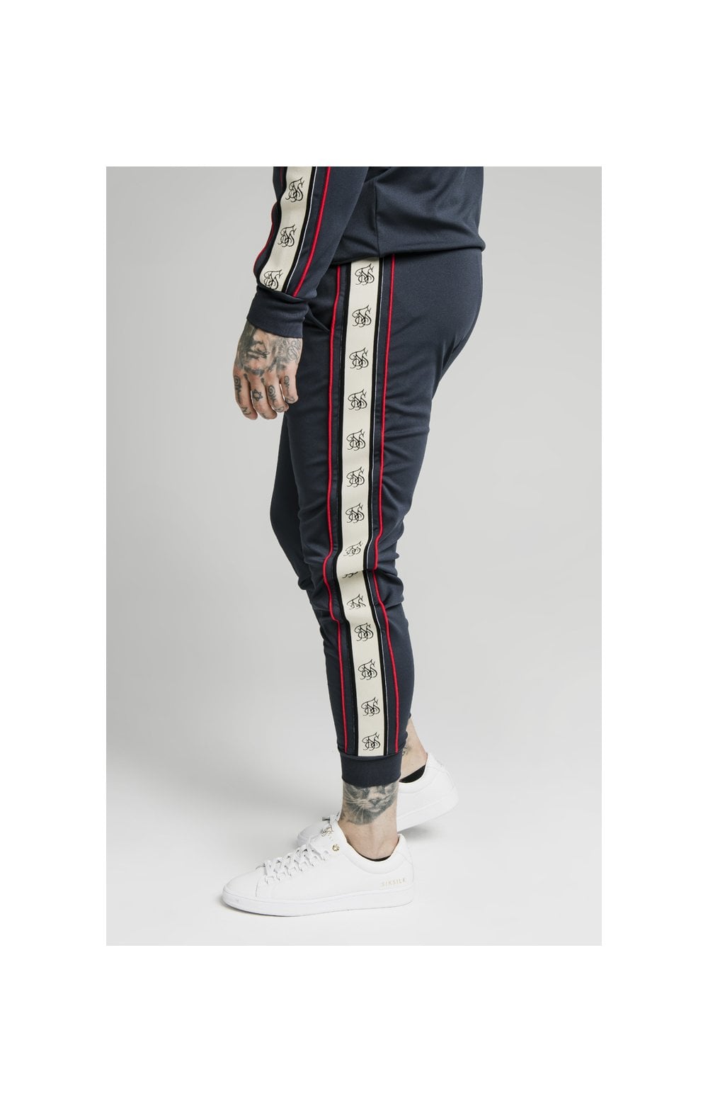 Load image into Gallery viewer, SikSilk Premium Tape Cuffed Pants – Navy (1)