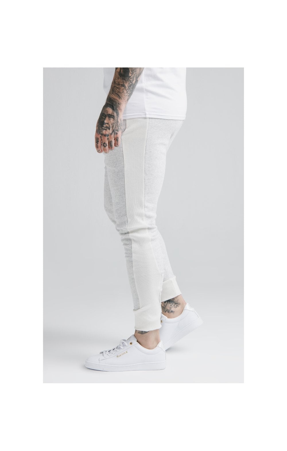 Load image into Gallery viewer, SikSilk Unite Panelled Joggers - Grey &amp; Cream (2)